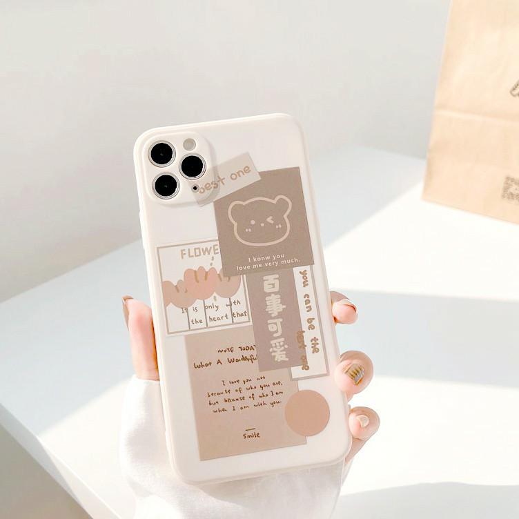 Ốp lưng iphone - ốp iphone Gấu Best One cạnh vuông 5/5s/6/6plus/6s/6splus/7/7plus/8/8plus/x/xr/xs/11/12/pro/max/promax