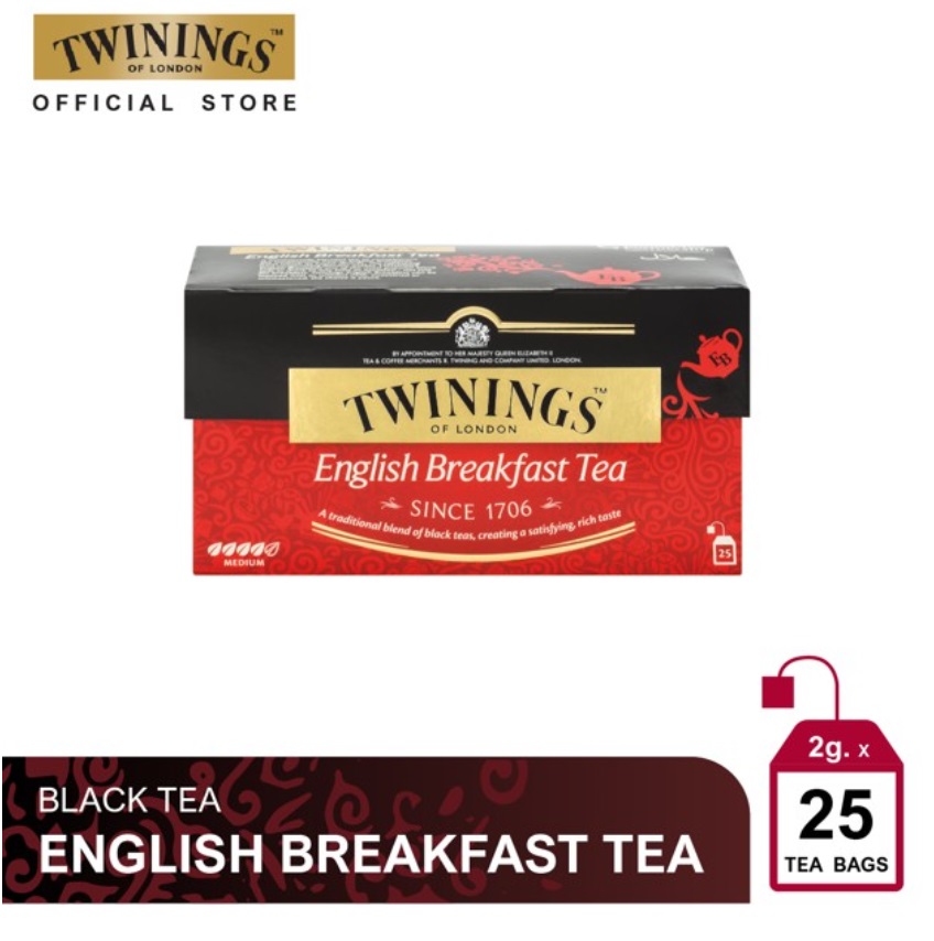 Trà TWININGS OF LONDON English Breakfast hộp 25 gói x 2 g