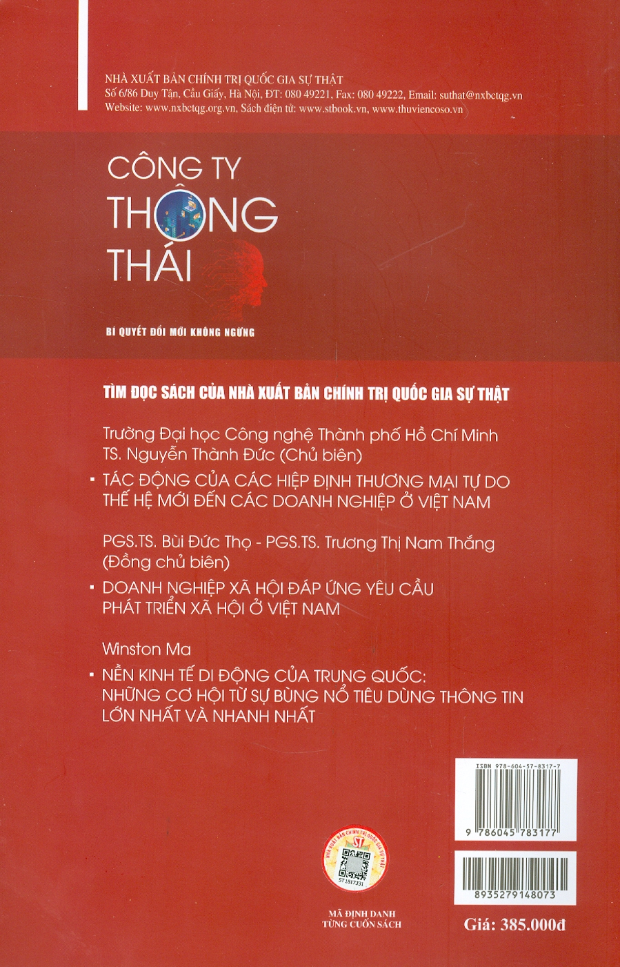 CÔNG TY THÔNG THÁI Bí quyết đổi mới không ngừng - Ikujiro Nonaka và Hirotaka Takeuchi - Nxb Chính trị Quốc gia sự thật - bìa mềm