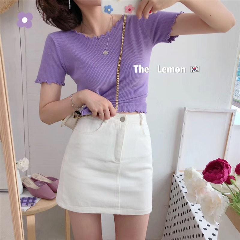 Áo Thun Dệt Kim Tay Ngắn Thời Trang Mùa Hè Cho Nữ