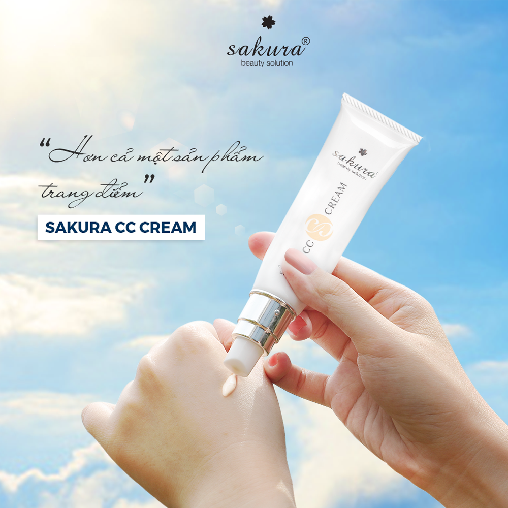 Kem trang điểm đa năng Sakura CC Cream Flawless Control Base SPF50+ PA++++ 40ml