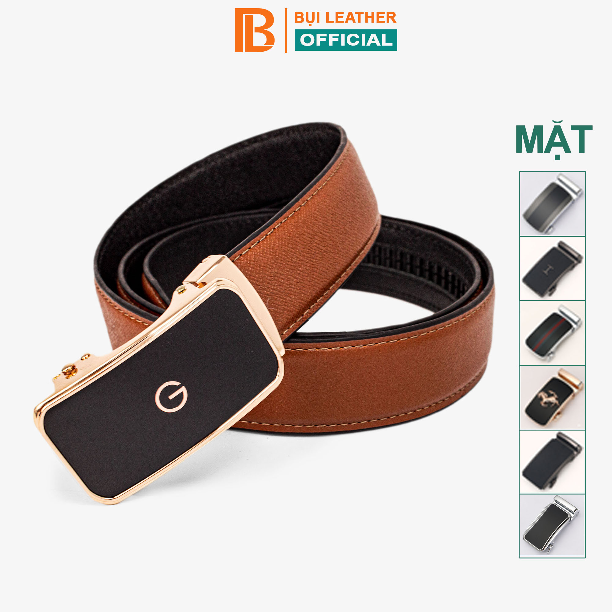 Thắt lưng nam, dây nịt nam da bò Saffiano 3 lớp Bụi Leather L107 - Khóa tự động, nhiều mặt khóa tùy chọn - Bảo hành 12 tháng