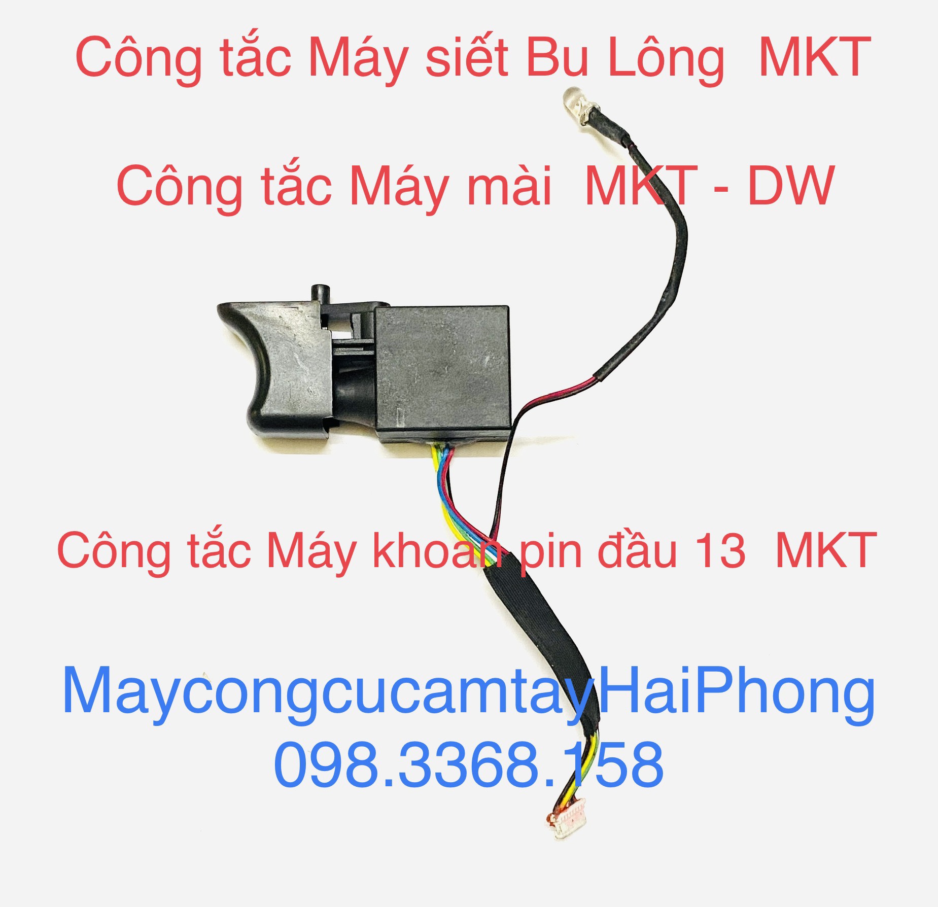 CÔNG TẮC KHOAN PIN ĐẦU 13MM / $ÚNG SIẾT MỞ ỐC PIN / MÁY VẶN VÍT PIN ... 21V DC /198VF