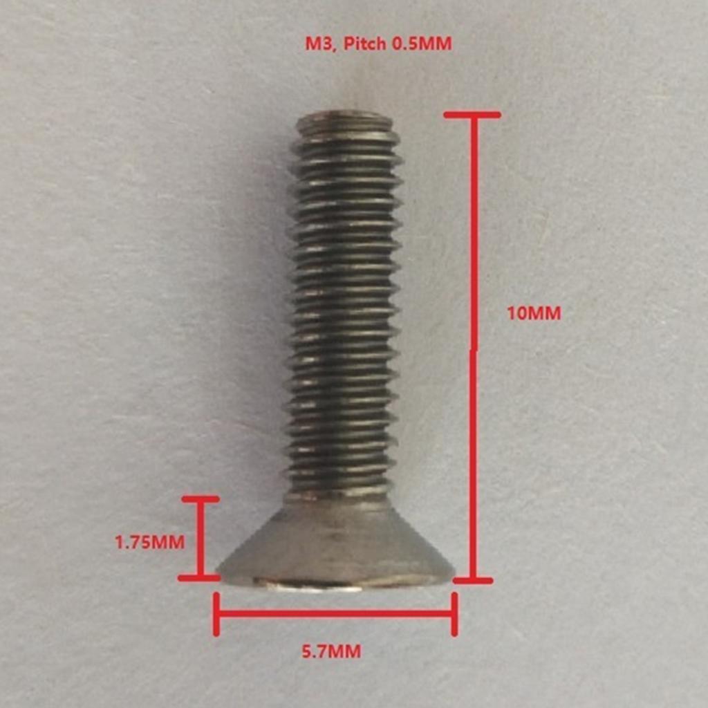 10 Pcs,M3 x 10mm, 1/4 Inch, Flat Head Grade 1 GR1 Titanium Machine Screws, Phillips Drive,Pitch 0.7