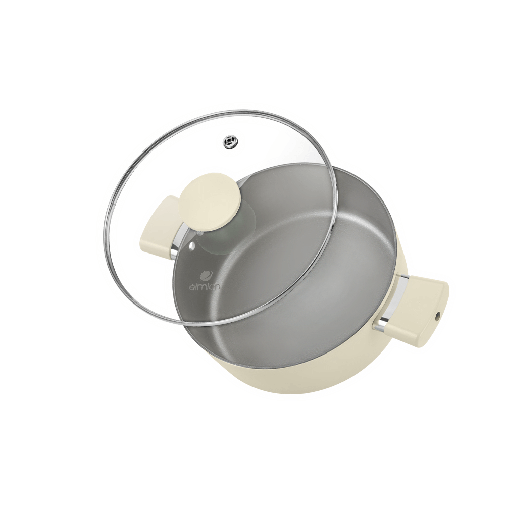 Bộ nồi phủ sứ an toàn Elmich EL-5226BE03 Size 18, 20, 24cm - Hàng chính hãng