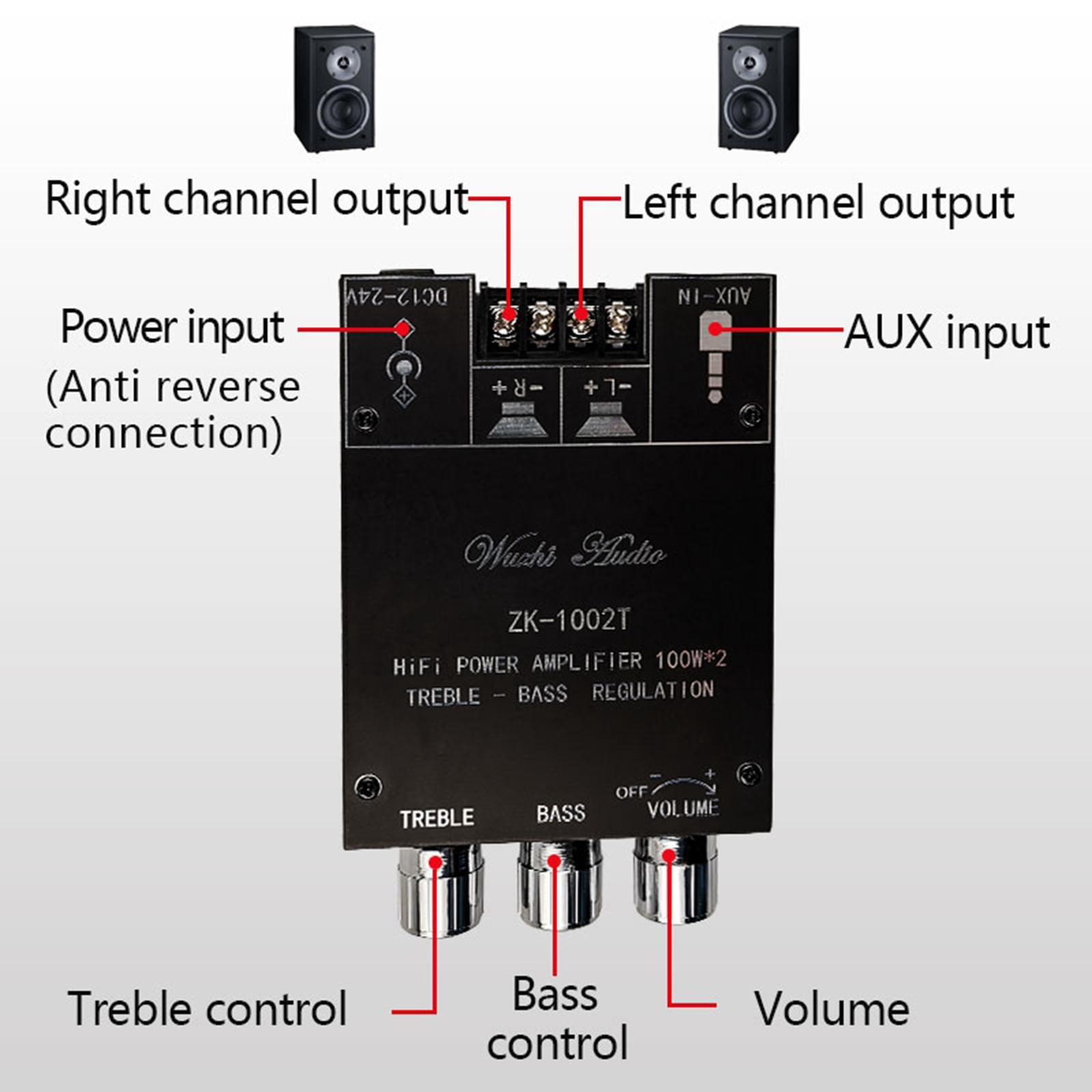 Subwoofer Bluetooth Receiver Audio Amplifier Board 100W+100W