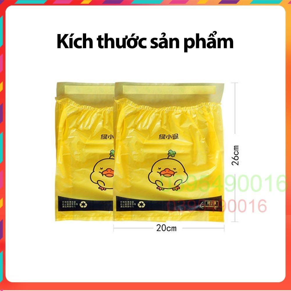 Bịch 60 túi đựng rác dán miệng VỊT VÀNG cho xe hơi văn phòng nhà bếp, túi nôn khi đi ô tô tàu xe tiện lợi - 60 TÚI