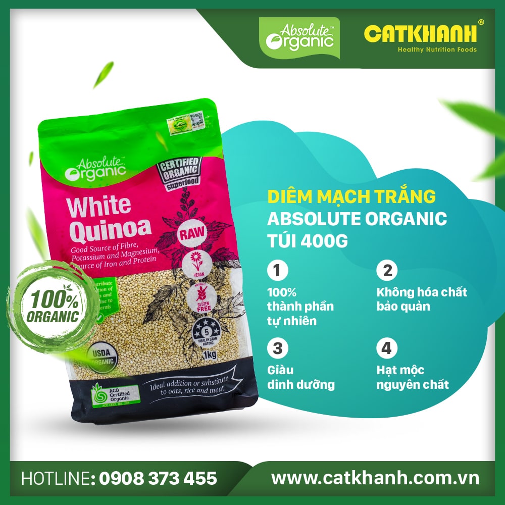 Diêm Mạch Trắng Absolute Organic 400gr