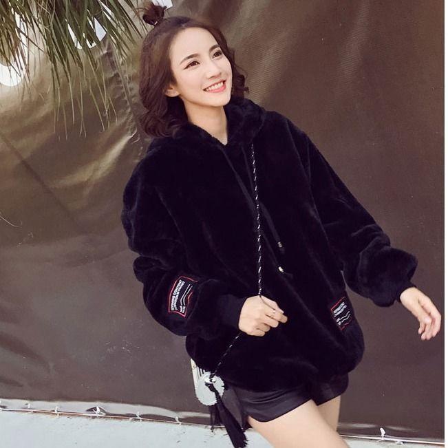 Áo khoác len lông cừu dày hai mặt thời trang thu đông Hàn Quốc hàng mới