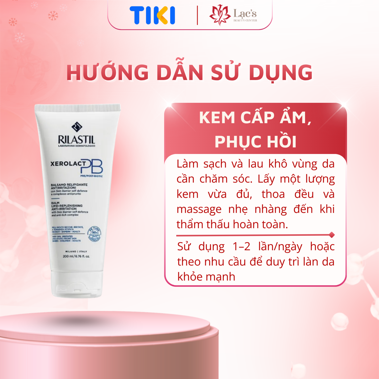 Kem Cấp Ẩm Phục Hồi, Chống Mẩn Ngứa Rilastil Xerolact PB Balm Lipid Replenishing Anti Irritation 50ml