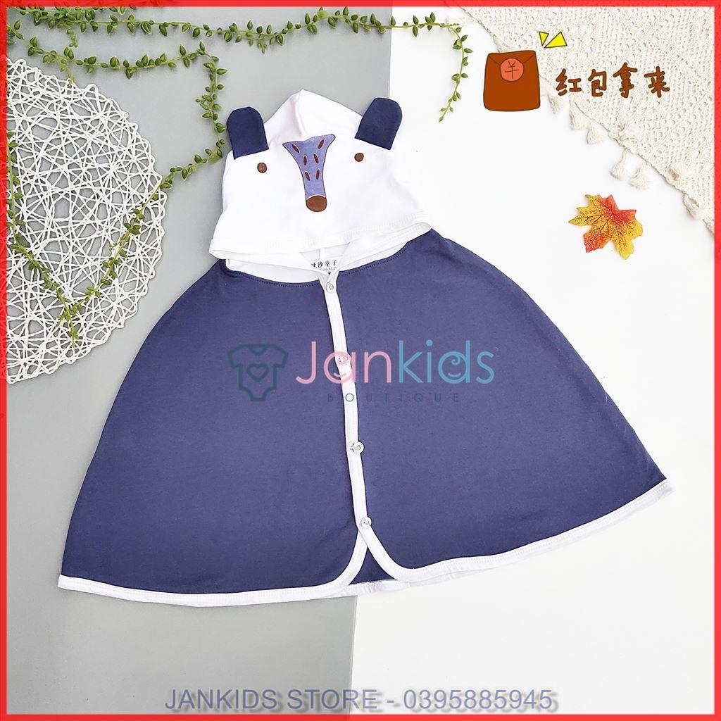 Áo choàng hình thú 100% cotton che nắng, chắn gió cho bé trai, bé gái từ 8-18kg, áo choàng nắng cho bé