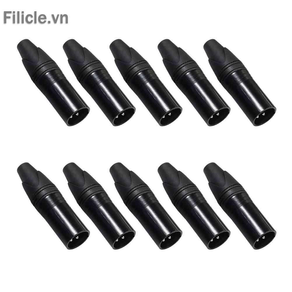 Set 10 Đầu Nối Dây Cáp Âm Thanh Microphone XLR 3Pin