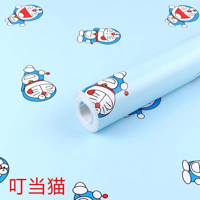 Giấy dán tường các mẫu doraemon xanh cho bé có keo 10m x45cm