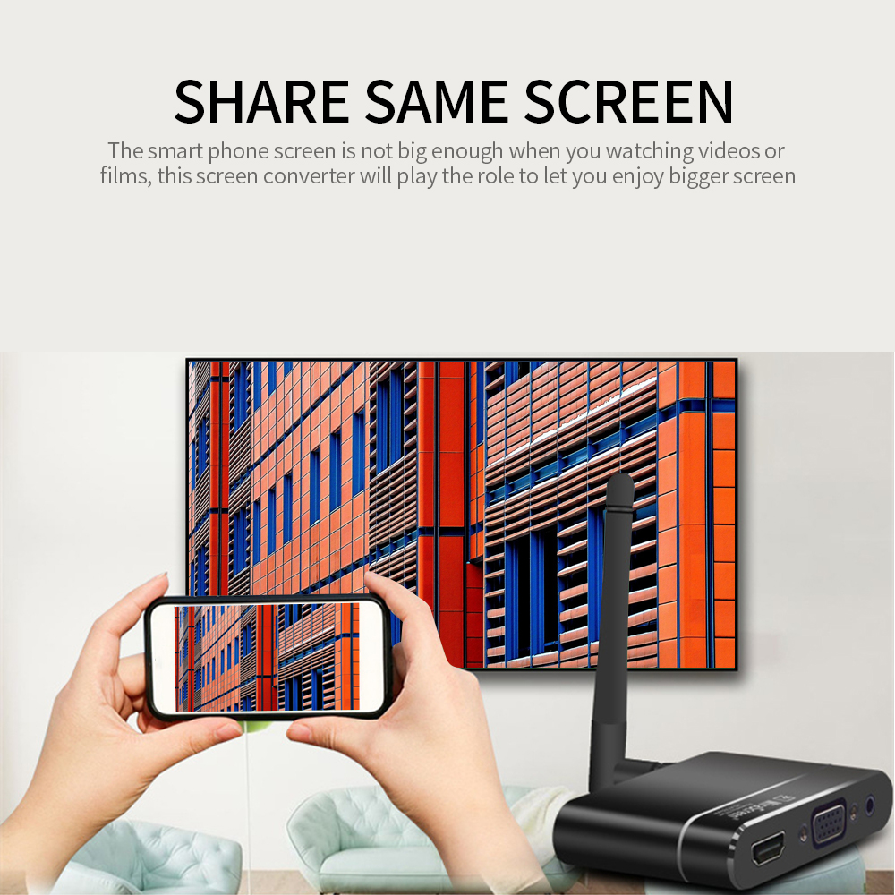 Bộ Thu Không Dây X6w 1080p Dongle MIRacast AIRplay DLNA Màn Hình Gương Với Ăng Ten Ngoài HD VGA