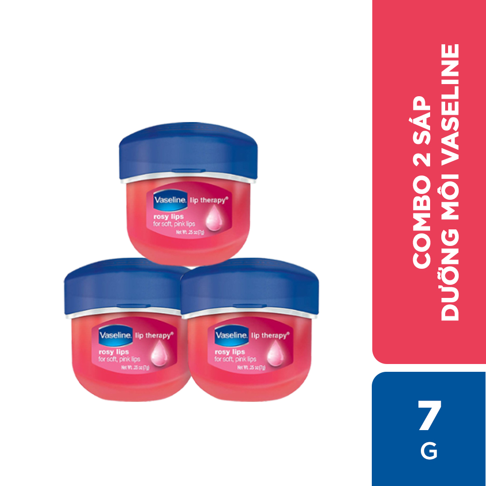 Hình ảnh Combo 3 sáp dưỡng môi Vaseline hồng xinh 7g