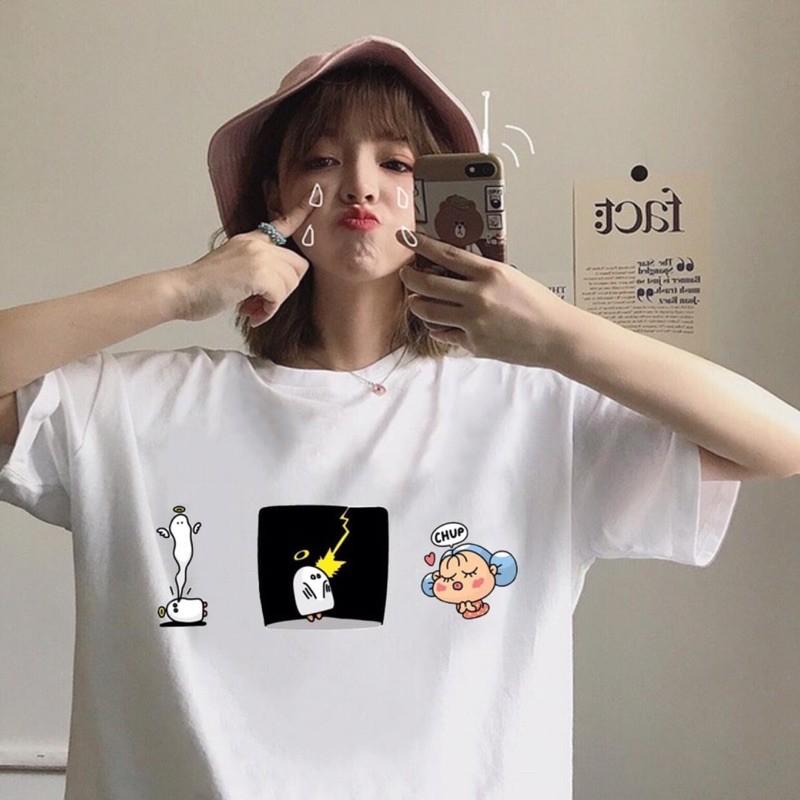Áo Thun Tay Lỡ Form Rộng Unisex Nam Nữ Phong Cách Hàn Quốc Ulzzang