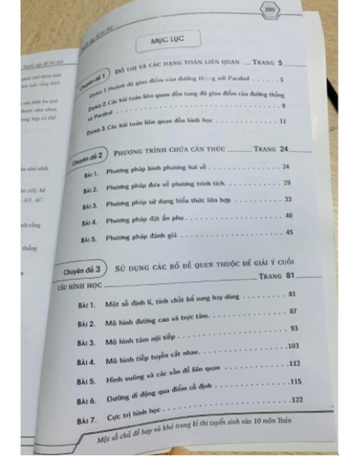 Sách Một số chủ đề hay và khó trong kì thi tuyển sinh vào lớp 10 Môn Toán