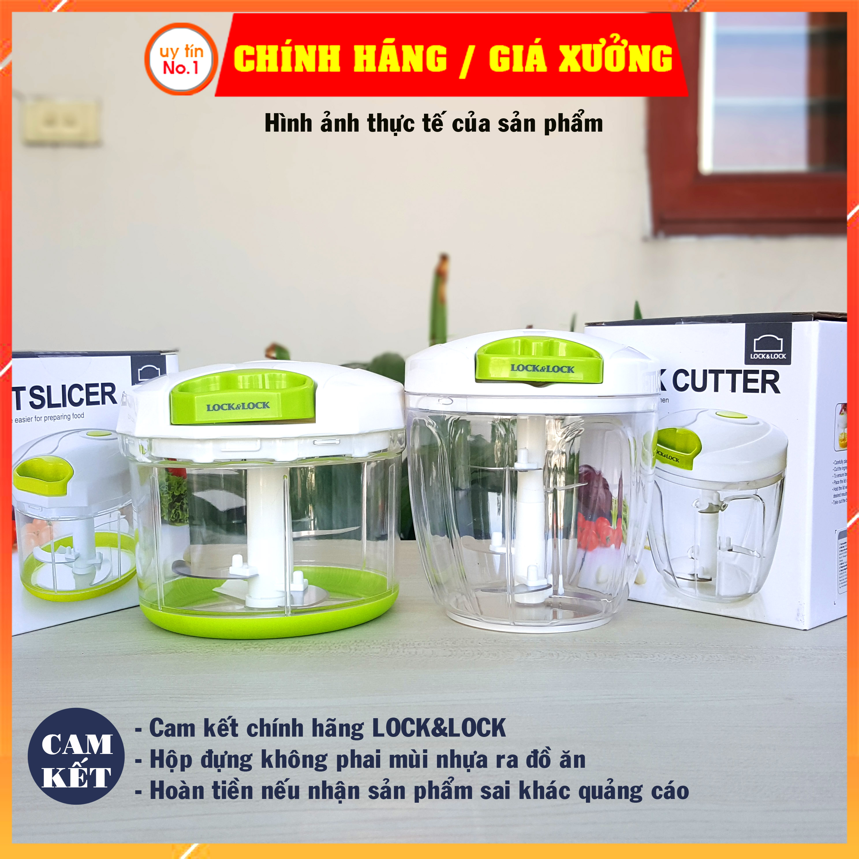 Dụng cụ xay tỏi ớt, dụng cụ băm nhỏ thực phẩm LOCK&amp;LOCK CKS303 &amp; CKS307 600ml 900ml