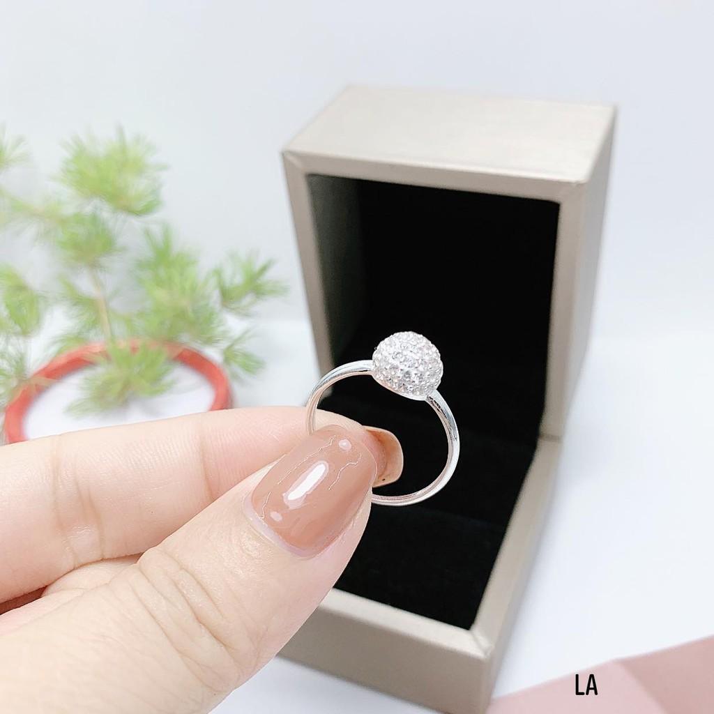 Nhẫn bông cầu nấm bạc ta cho nữ xinh xắn MS065 phụ kiện trang sức vàng bạc an chi
