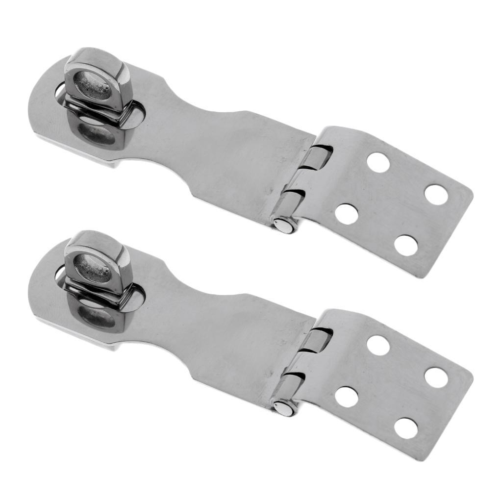 2x Heavy Duty Marine Stainless Steel Safety Swivel Lock Hasp Latch 6.5cm