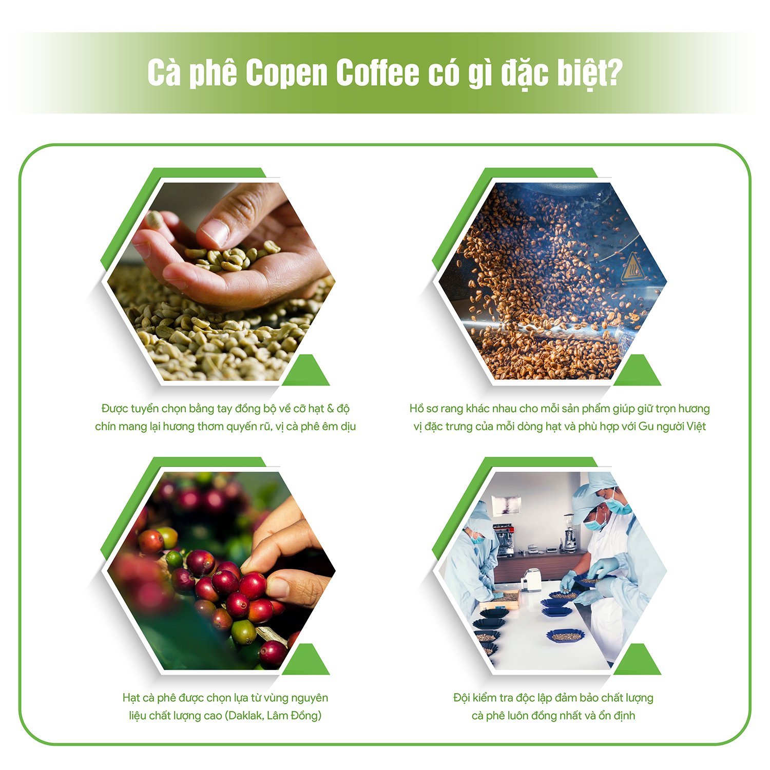 Cà phê hạt Copen coffee Moka 1kg (Hạt Rang Mộc)