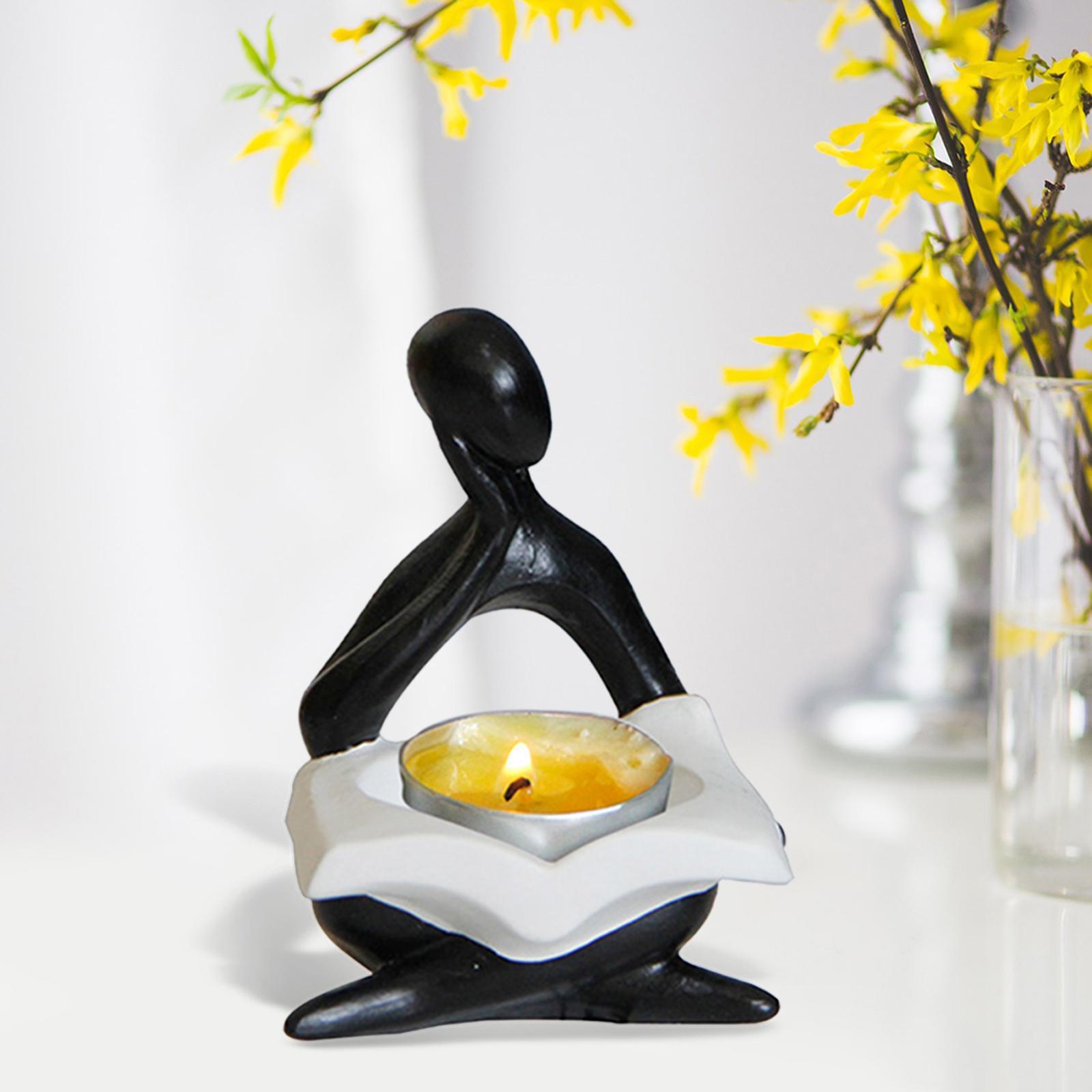 Nordic Candle Holder Thinker Statue Resin Figurine Home Party Decoration
