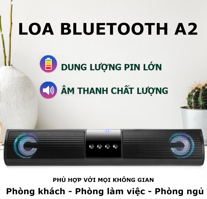 Loa Bluetooth, Loa Vi Tính BUMTEK A2 dáng dài 2 loa cực đỉnh - Âm Thanh Cực Chất - Kiểu dáng sang trọng hỗ trợ thẻ nhớ, đài FM - Hàng chính hãng