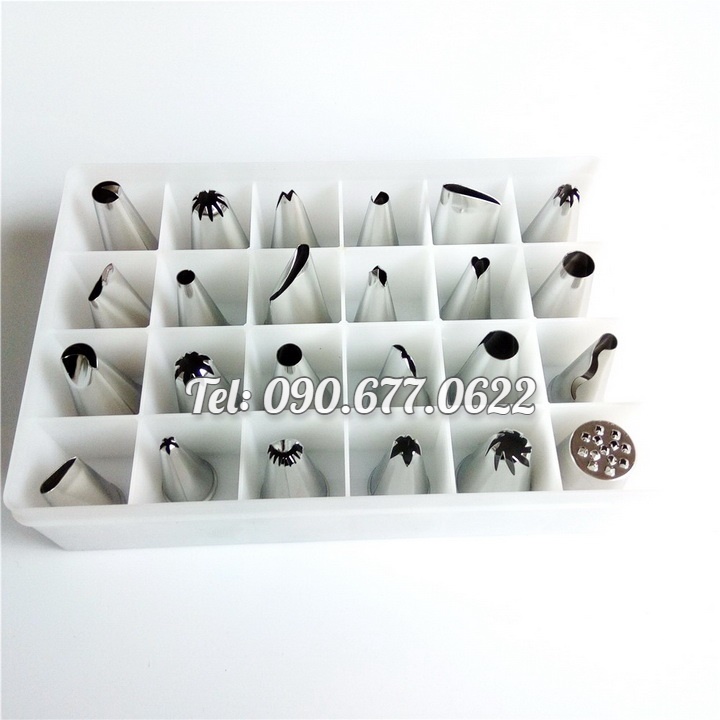 Bộ 24 đuôi bắt bông kem – Bộ dụng cụ làm bánh kem – Mã số 1035