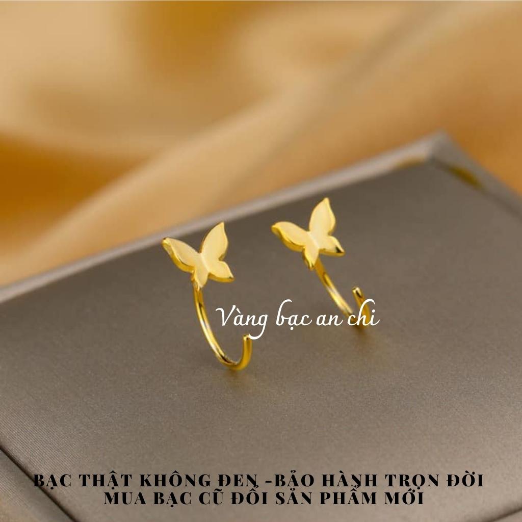 Bông tai bạc trẻ trung,Bông tai nữ bạc thật, Vàng bạc an chi