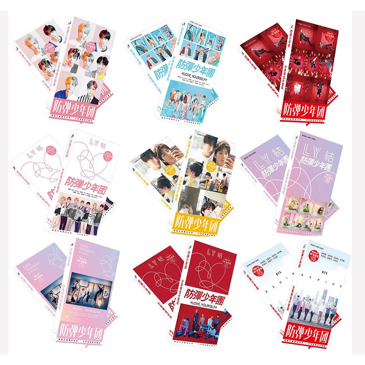 Combo 1 bộ postcard và 1 bộ bookmark BTS