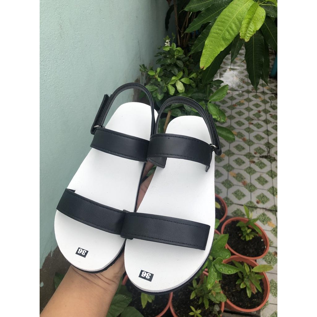 sandal đồng nai dép quai hậu nam và nữ ( đế trắng quai đen ) size từ 35 nữ đến 43 nam