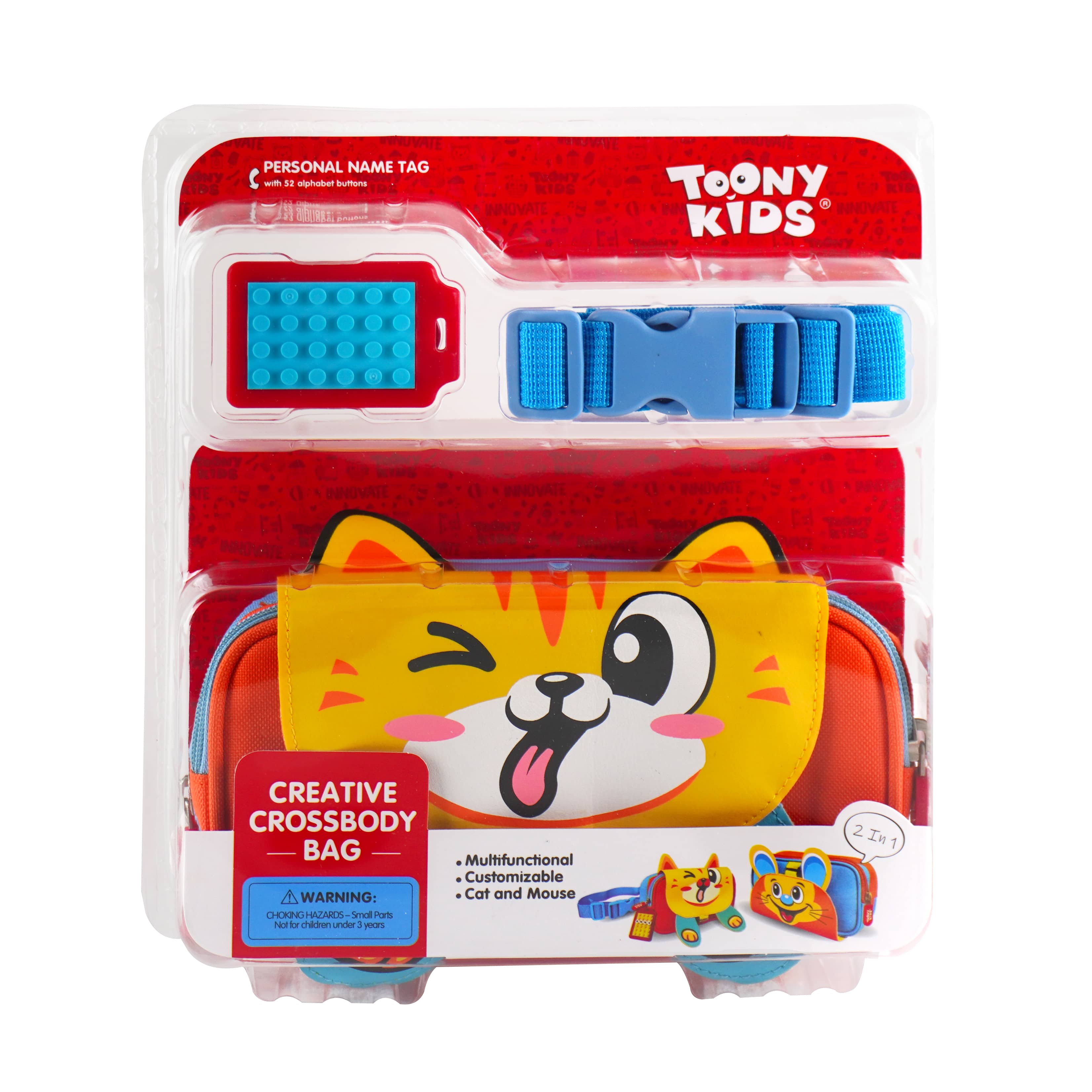 Túi Đeo Sáng Tạo TOONYKIDS Cá Nhân Hóa Mèo Chuột TN00523-001 [Tặng Kèm Sticker