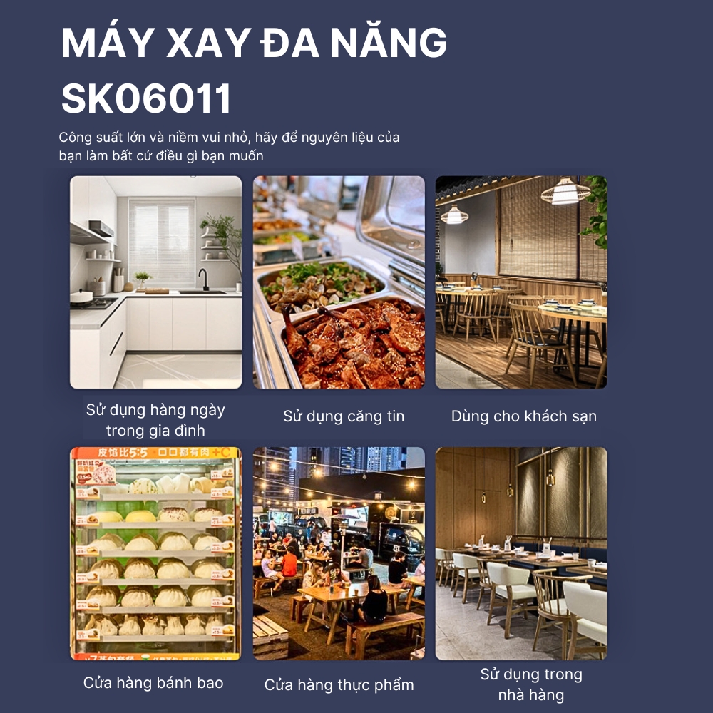 Máy xay đa năng 5in1 SOKANY SK-06011 dung tích 3.5L tích hợp xay, ép, cắt, thái vô cùng tiện lợi - HÀNG CHÍNH HÃNG