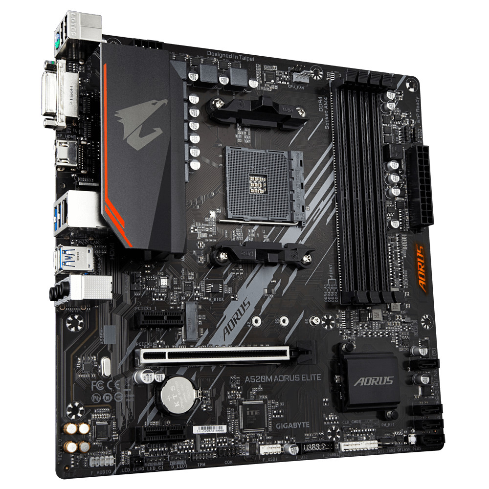 Bo mạch chủ Mainboard Gigabytye A520M AORUS ELITE AMD Socket AM4 - Hàng Chính Hãng