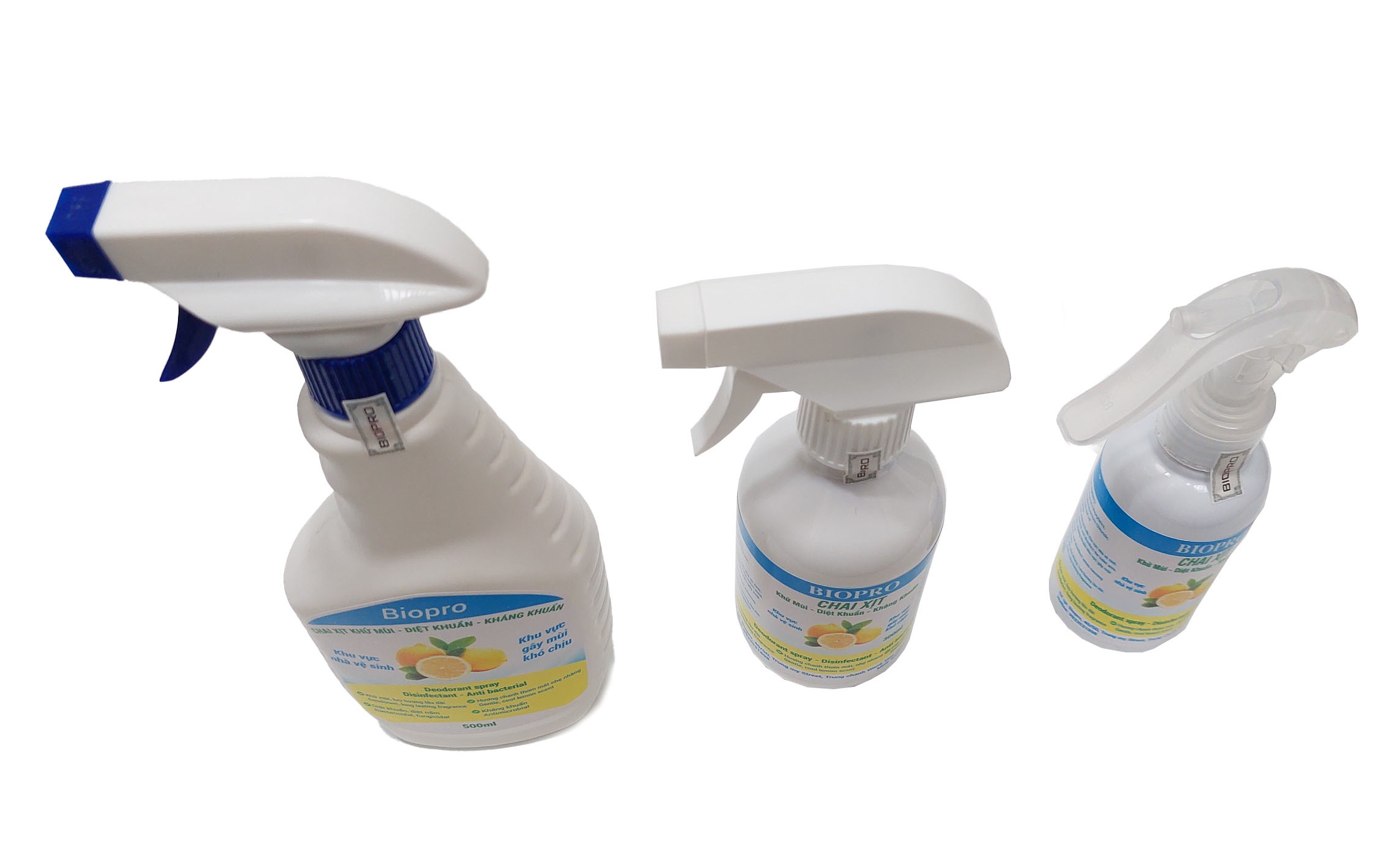 Chai xịt Biopro khử mùi diệt khuẩn kháng khuẩn Khu vực gây mùi khó chịu Khu vực nhà vệ sinh Hương chanh thơm mát dịu nhẹ