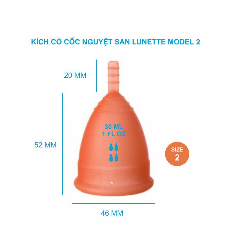 Cốc Nguyệt San Lunette Cao Cấp, Hàng chính hãng, Sản xuất tại Phần Lan, Màu Cam Hộp Hoa - Thương hiệu cốc nguyệt san được yêu thích tại 50 quốc gia