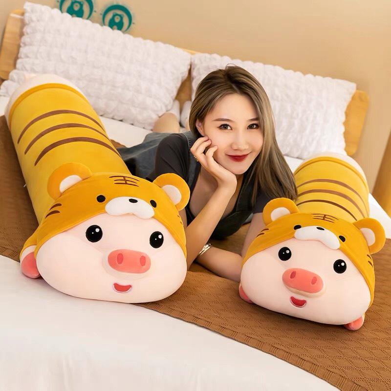 Gối bông ôm dài Heo hổ chất miniso mềm mịn, êm ái