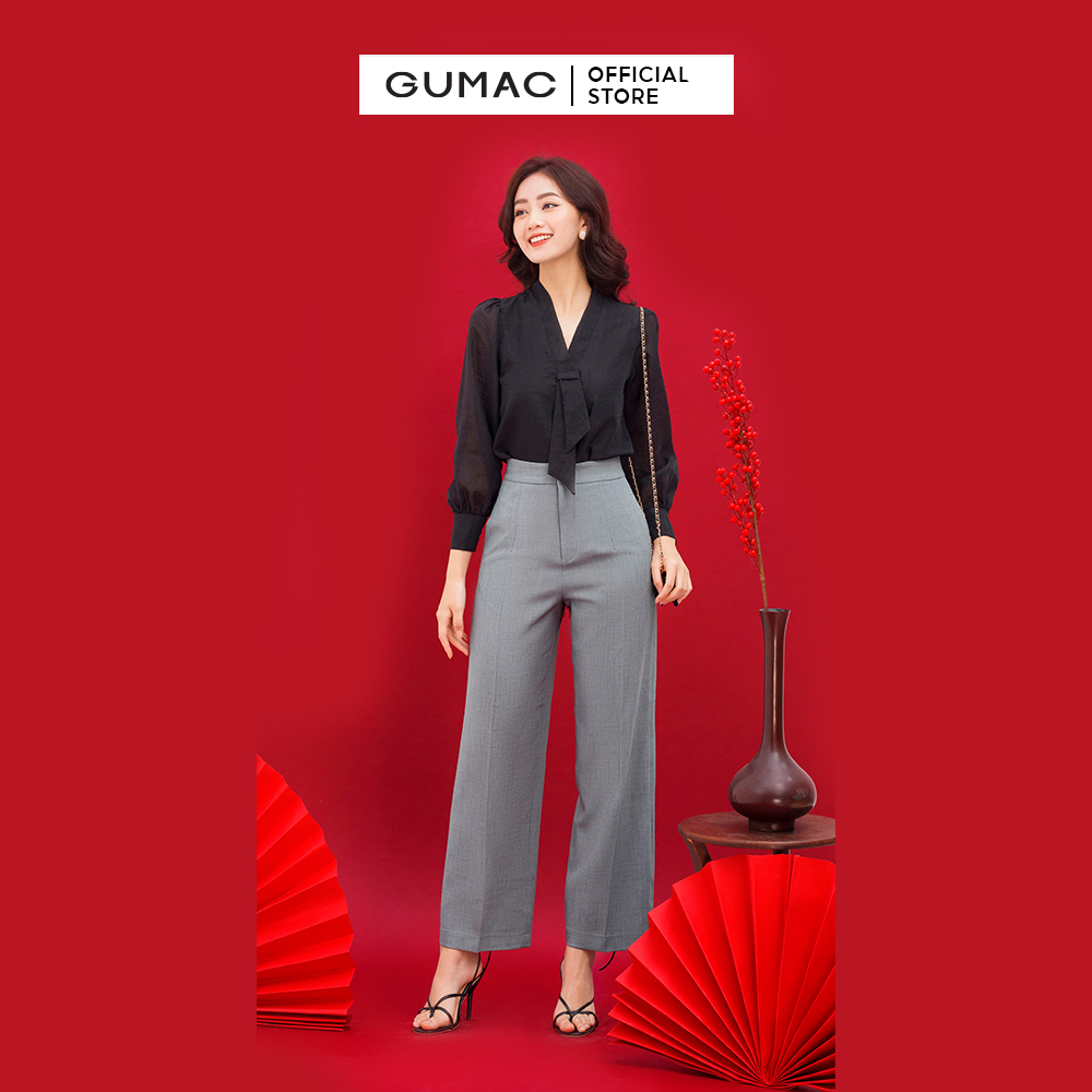 Quần tây nữ GUMAC QC01008 ống rộng túi dọc