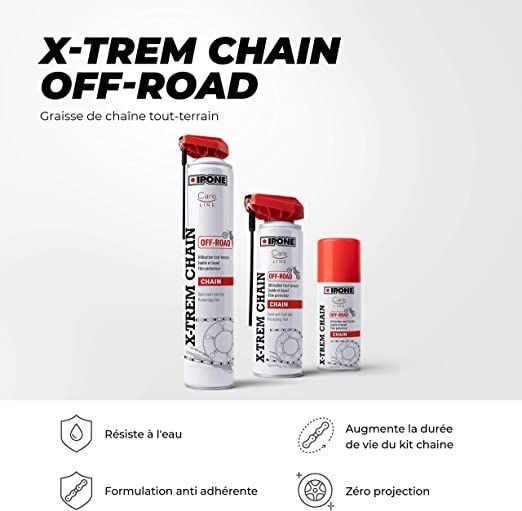 Chai xịt bôi trơn, dưỡng sên xe máy, motor IPONE X-treme OFF-ROAD của Pháp