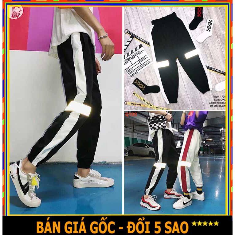 Quần Jogger Nỉ Unisex Phản Quang Gối/Quần Jogger NỈ Nam Nữ Phản Quang/Quần jogger phản quang phát sáng 1 soc