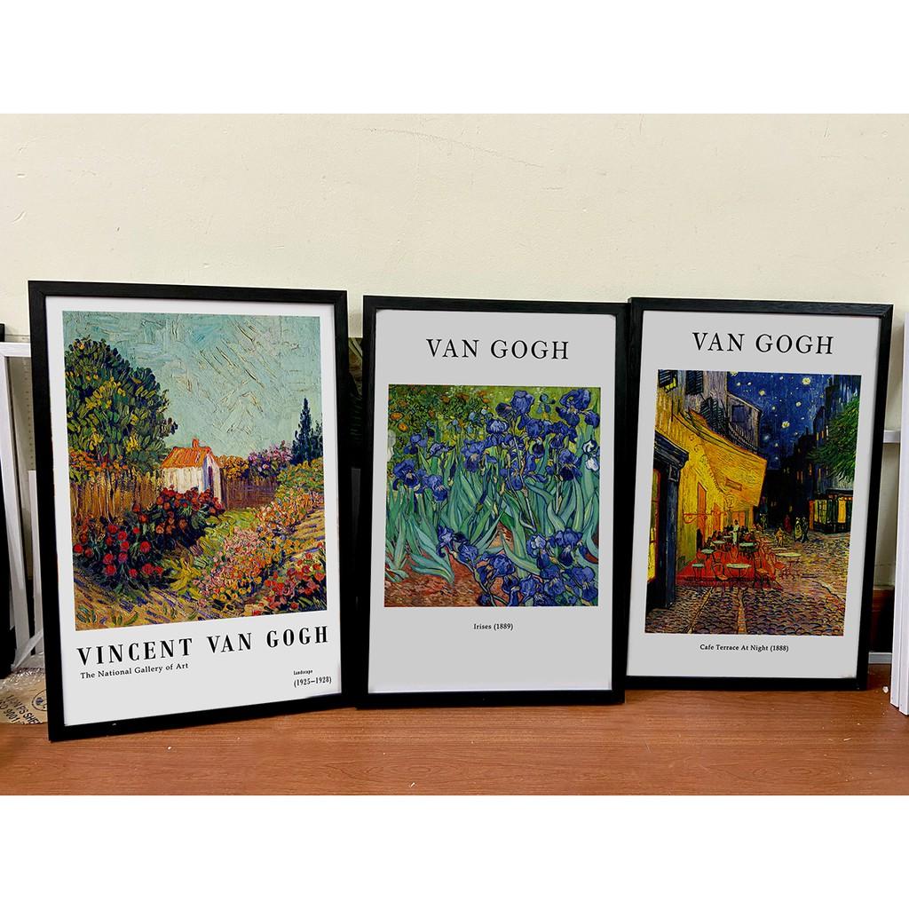 Bộ tranh Van Gogh 3 bức chất liệu canvas đã có khung