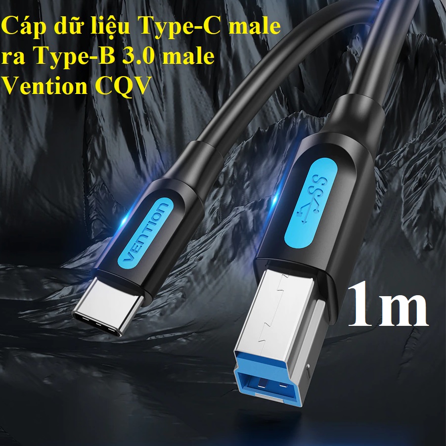 [ Type-C to Type-B ] Cáp dữ liệu cáp ổ cứng Type-C3.0 male ra type-B3.0 male Vention CQV _ Hàng chính hãng