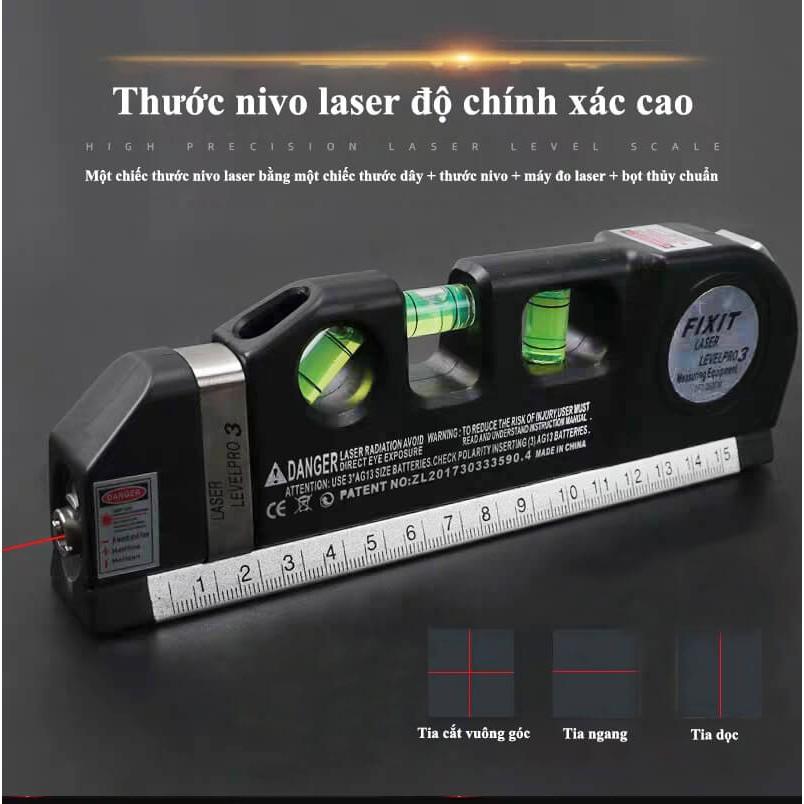 【7 IN 1】Thước nivo laser đa chức năng, thước dây + thước nivo + máy đo laser + bọt thủy chuẩn - Home and Garden