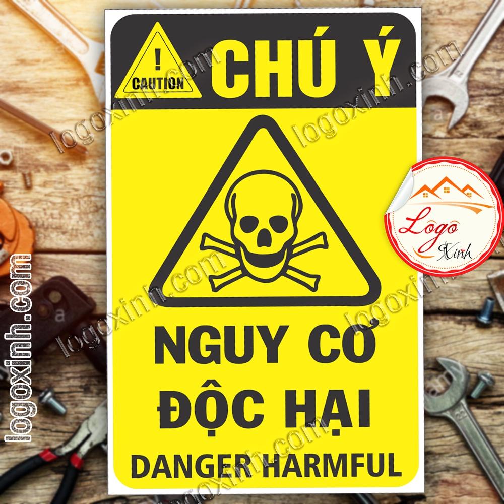 LOGO TEM STICKER CẢNH BÁO NGUY CƠ ĐỘC HẠI, DANGER HARMFUL - BIỂN CẢNH BÁO AN TOÀN LAO ĐỘNG