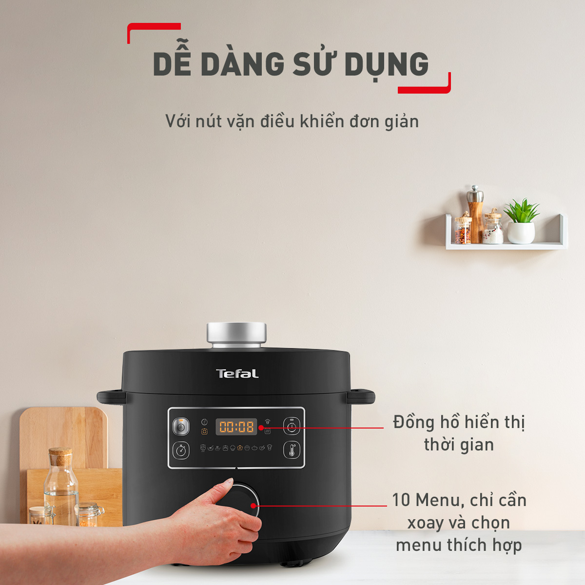 Nồi áp suất điện đa năng Tefal Turbo Cuisine 5L CY754830 - Hàng chính hãng