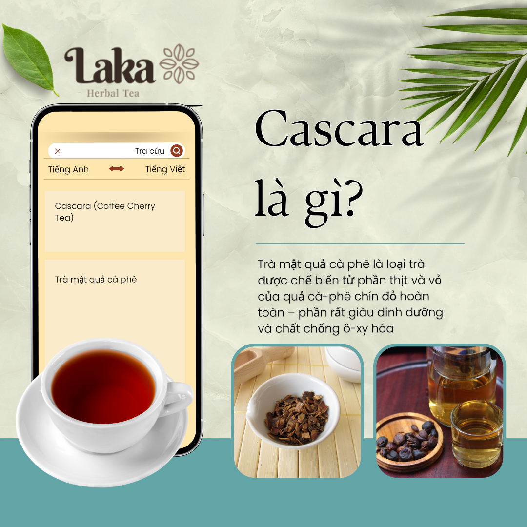 Trà Cà Phê Cascara LAKA Hộp 100 Gr, 100% quả cà phê chín mọng