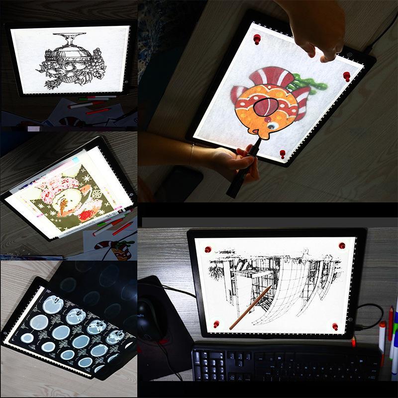 Ưu Đãi Đặc Biệt Yingke Mới Dạ Quang Quy Mô Sao Chép Bảng A4 Sao Chép Bảng Vẽ Nam Châm Tranh Gắn Đá Bộ