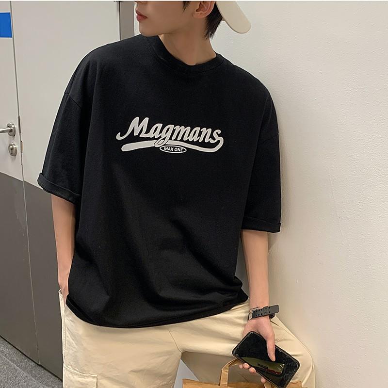 Áo phông nam nữ unisex tay lỡ thun form rộng teen cổ tròn oversize cotton giá rẻ basic đen trắng tee pull MAGMANS