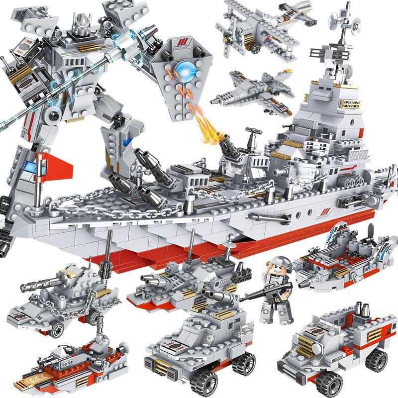 Đồ Chơi Lắp Ráp Kiểu LEGO ARMY Mô Hình Siêu Chiến Hạm Hải Quân, Tuần Dương Hạm BATTLESHIP Với 1000 Chi Tiết