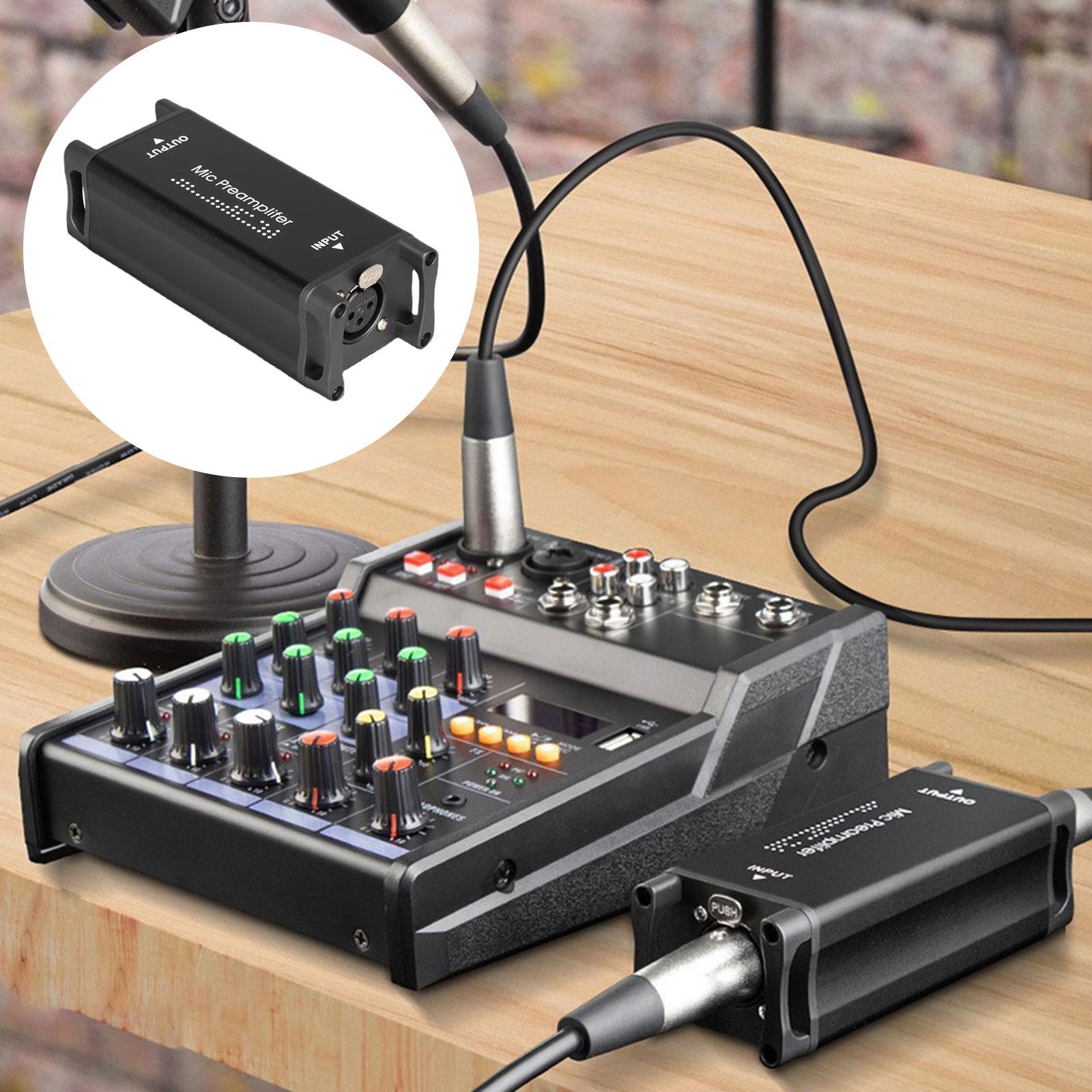 Dynamic Microphone Amplifier Microphone Preamplifier Mic Booster Preamplifier Accessory Microphone Preamp for Studio Podcasts